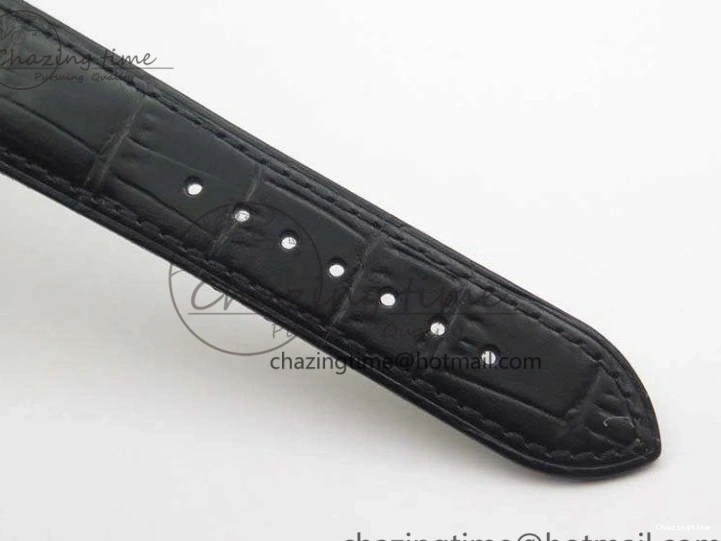 0509 Sophisticated Seamaster Edizione Venezia RG Best Edition Black Dial On Leather Strap A 8125